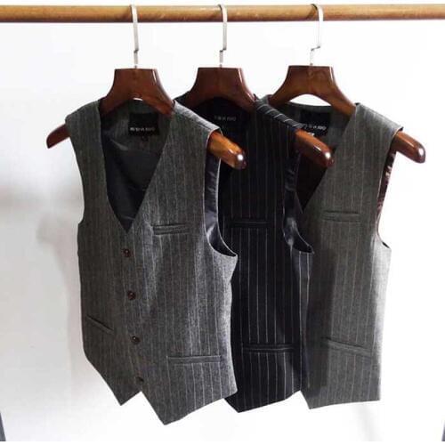 Mens Retro Suit Vest Fashion England Style Slim Striped Waistcoat 4 Button the Youth Vest Plus Size Man Clothing