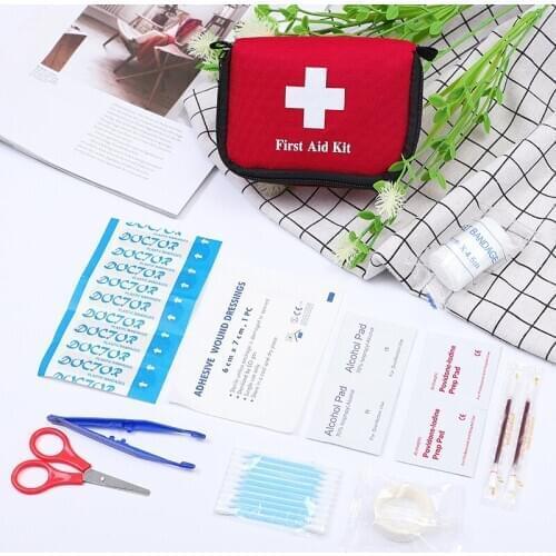 11 Items/27pcs Portable Travel First Aid Kit Outdoor Camping Emergency Medical Bag Bandage Band Aid Survival Kits Self Defense