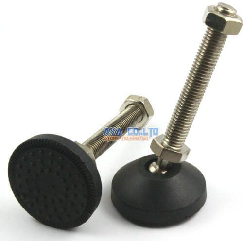4 Pieces 50mm Swivel Base M12*80mm Adjustable Lathe Leg Articulating Leveling Feet