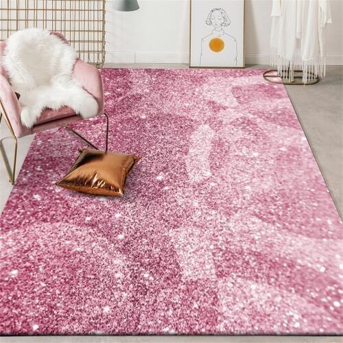 Pink Purple Diamond Glitter Pattern Rug Girl Bedroom Decoration Bedside Pad Living Room Rug Modern Kitchen Rug Washable Rug