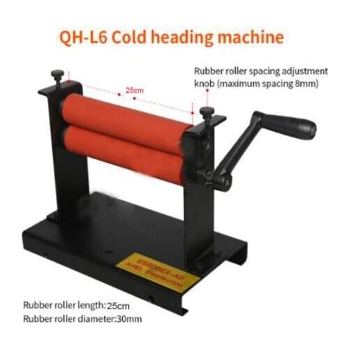 Manual Cold Roll Laminator QH-L6 cold heading machine 25cm rubber roller length Laminating machine 1pc