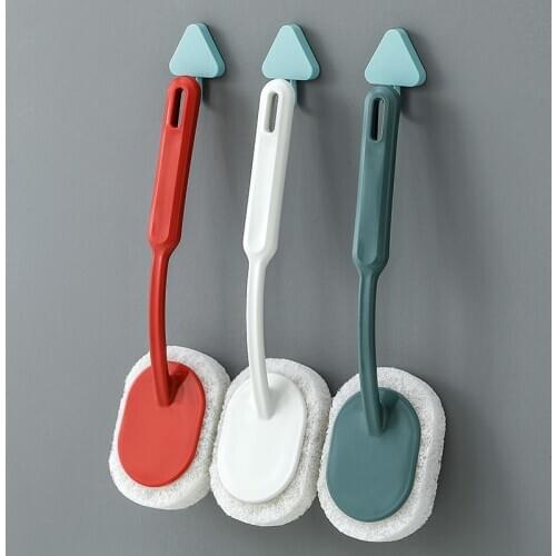 Strong Decontamination Bath Brush Long Handle Durable Sponge Tiles Brush Toilet Fish Tank Cleaning Brush Household Clean Tools