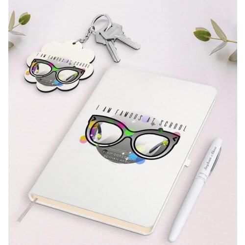 Personalized School Ünlüyüm White Notebook Pen and Keychain Gift Seti-3