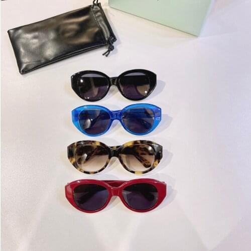 Oval Frame Red Blue Steampunk Sunglasses Women Men Unisex Eye Cat Acetate Solar Protection Decorative Shapes 2021 Luxury Brand