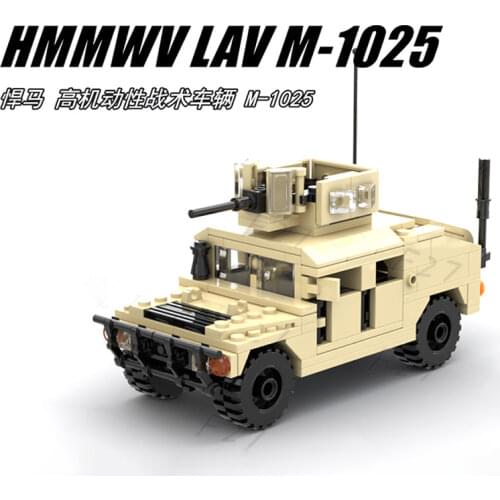 MOC Building Block Maker Military Series Armoured Humvees Assembly Model Childrens Toy DIY Building Blocks Birthday Gift