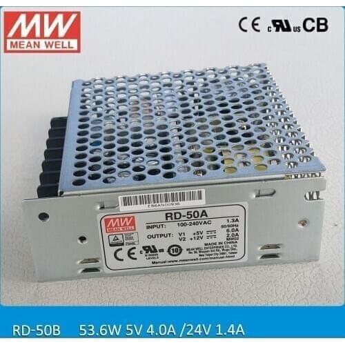 Meanwell RD-50 Dual Output regulated Power Supply smps AC DC 54W 53.6W 5V 12V 24V High stability Transformer 2A 4A 6A 1.4A