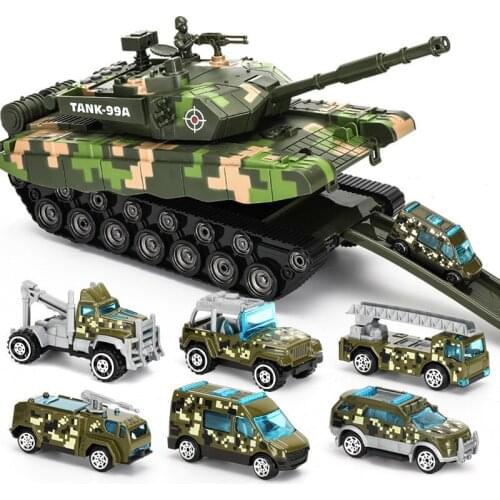 Military Series Large Panzer Tank Model Transporter Vehicle Music Early Education Cognitive Boys Car Model Toys Gift