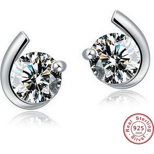 Genuine silver color Earrings For Women Orecchini Donna Jewelry Boucle D'oreille Stud Earring Ed124 Brincos Minimalist