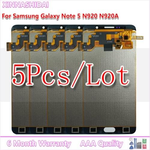 5pcs For samsung note 5 LCD Screen For Samsung Galaxy note5 N920 N920G N920F N920A note 5 LCD Display Touch screen Digitizer Ass