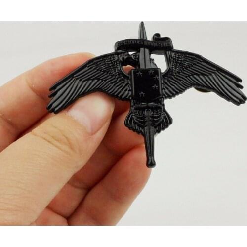 BLACK METAL US MARINE SPECIAL OPERATOR WINGS INSIGNIA USMC MARSOC BADGE PIN-0449 Military Store