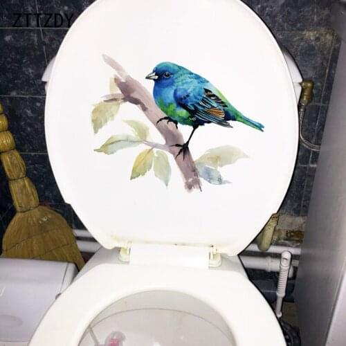 ZTTZDY 24.6×18.8CM Vividly Painted Birds Personality Toilet WC Decoration Art Home Room Wall Stickers T2-1260