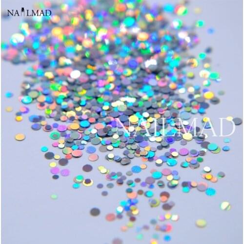 1 box 1mm 2mm Mixed Holo Glitters Laser Nail Glitter Nail Sequins Shiny Nail Paillettes Hologram Nail Art Glitter