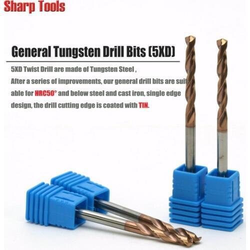 1pc HRC50 Shank 4MM Titanium Coated Twist Drill Bit Set Tools for Steel 5xD CNC Solid Carbide Metal Drills Bits Router Cutters