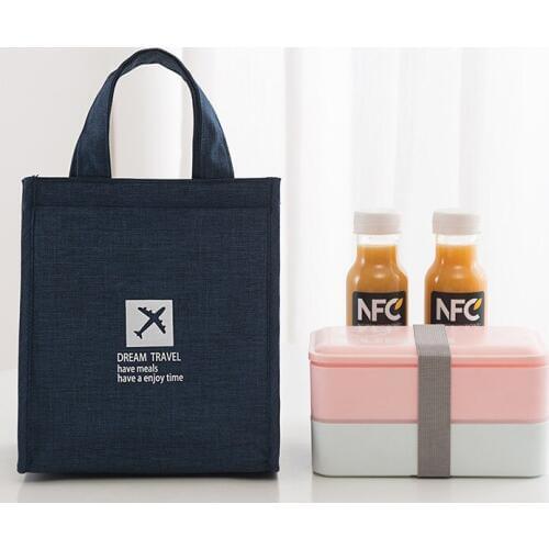 2 Sizes Family Lunch Bags Portable Simple Ice Cooler Waterproof Insulation Lunchbag Bag For Food Storage Box