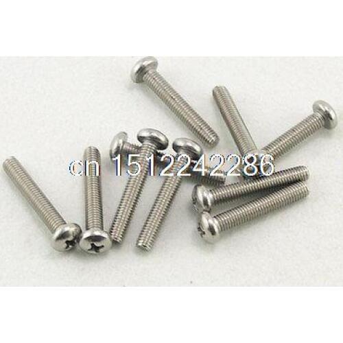 25 Metric M5 40mm Stainless steel Cross Recessed Pan Head Screws