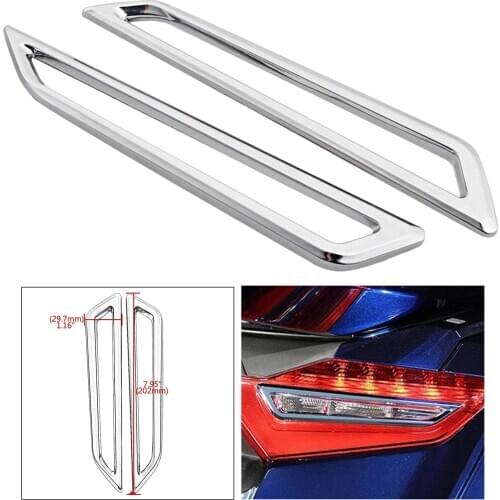 2x Chrom Finished Motorcycle Tail Light Trim Cover for Honda Gold Wing 2018-up