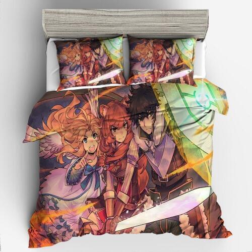 3D Printing Bedding Set Duvet Cover Pillowcase Bedclothes Dropshipping Gife king Queen size The Rise Of Shield Heroes 04