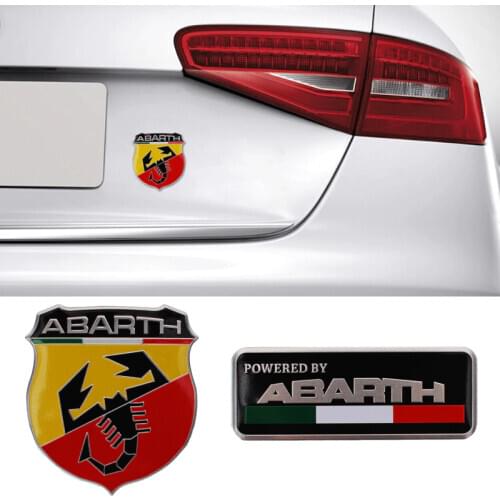 Car Stickers Fender Side Emblem Decals Metal Auto Rear Trunk Badge for Abarth 124 spider 595 500 695 fiat 500 124 131 Punto 1000