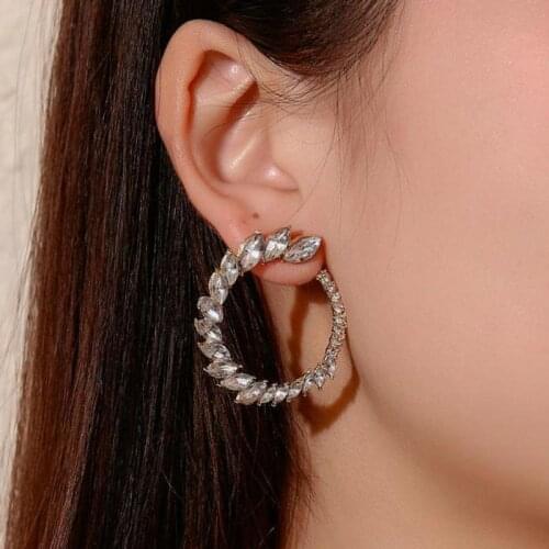 Big Circle Earring Full Horse Eye Zircon Stud Earrings For Women Fashion Earing Super Flash Cubic Zircon Bridal Earings Jewelry