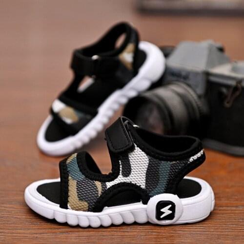 2021 Childrens Summer Boys Sandals Baby Shoes Childrens Flat-Bottom Childrens Beach Shoes Sports Soft Non-slip Casual Sandals