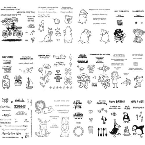 Welcome Baby Stellar Birthday Travel Luggage Mermaid Transparent Clear Stamps And Dies for DIY Scrapbooking Crafts Cards 20A