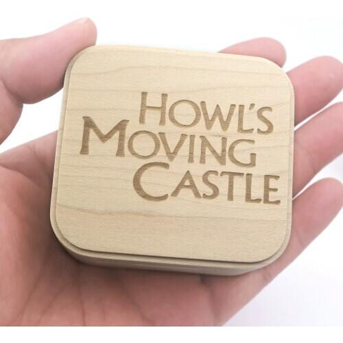 Sinzyo Howls Moving Castle-Merry Go Round of Life Maple Box Music Box Wood Carved Mechanism Wind Up Gift for Christmas