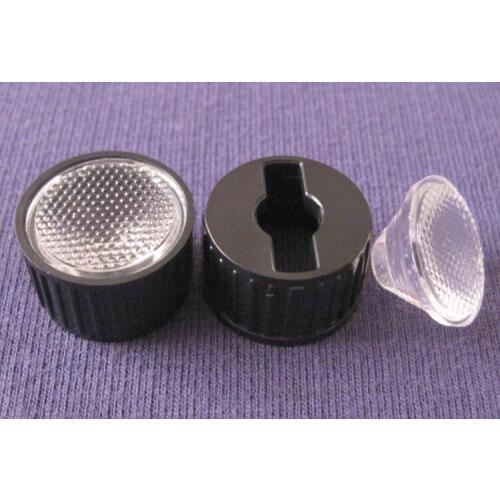 #OWJF-20 Led Lens Sets, Lens Diameter: 20mm, With Holder Size: 22.3X13.5mm, 45 degree, PMMA materials, Bead surface
