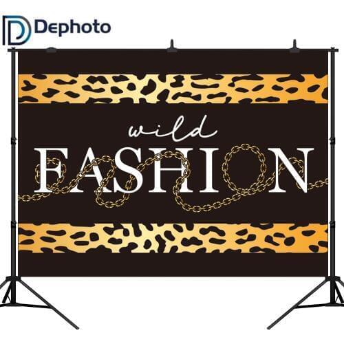 DePhoto Photography Backdrop Lron Chain Leopard Wild Fashion Party Custom Photo Background Photobooth Photocall Prop