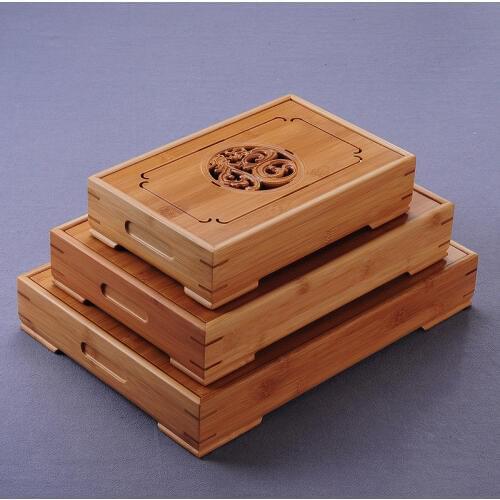 [GRANDNESS] China Dragon & Phoenix Bamboo Kungfu Tea Ceremony Table Tabletop Serving Tray Kung Fu Tea Tray Water Storage Type