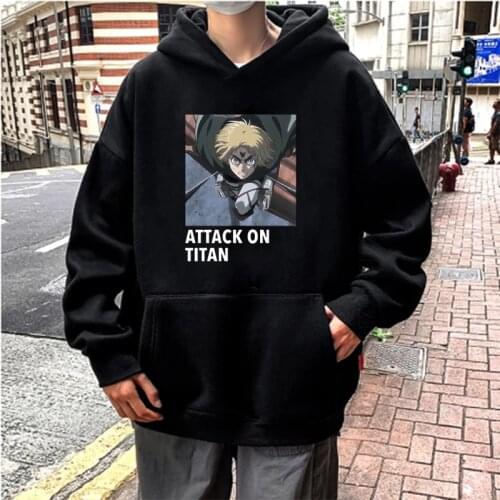 Japanese Anime Attack On Titan Arlert Armin Poster Printing Hoodies Streetwear Men Sweatshirt Cartoon Costume Hoodies