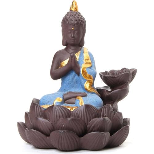 Ceramic Sakyamuni Buddha Statuettes Creative Handmade Thiland Vintage Home Decor Ornament Home Decoration Accessories