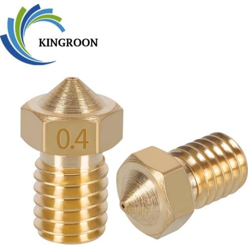 KINGROON 3pcs V5 V6 E3D Nozzle M6 Thread 3D Printer Patrs 0.2 0.4 0.6 0.8 1.0mm All Metal Brass Nozzle For 1.75mm 3mm Filament