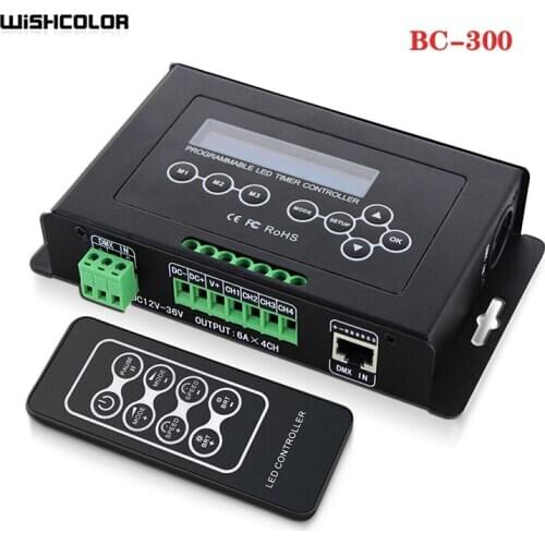 Wishcolor RGB RGBW Timer Controller DMX512 DC12V to DC36V LED Programmable Light Control BC-300