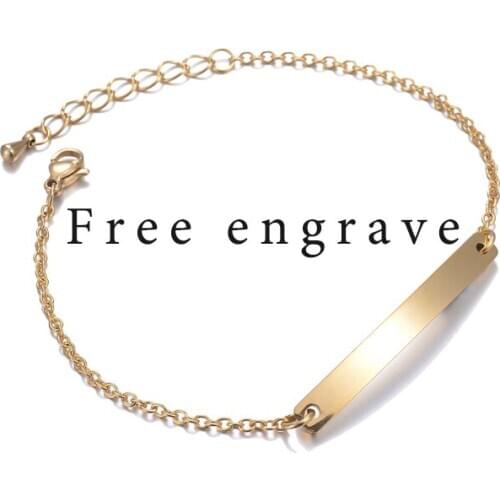 UZone Creative Custom Name Bracelets Stainless Steel Engrave Blank Bracelets Special Gift For Women