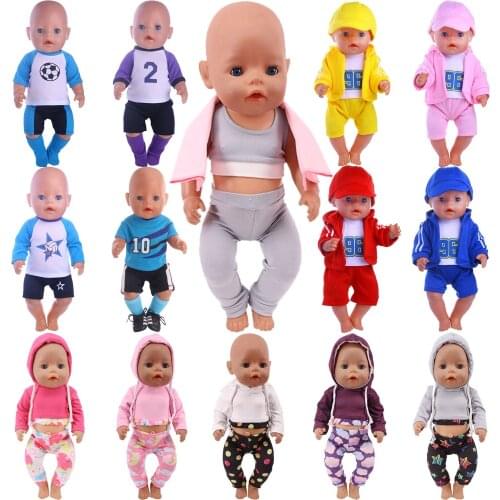 Doll Clothes Sportswear/Ball Suit Casual Wear For 18 Inch Girls American Doll 43 Cm Baby New Born Generation Dolls Sock,Nenuco
