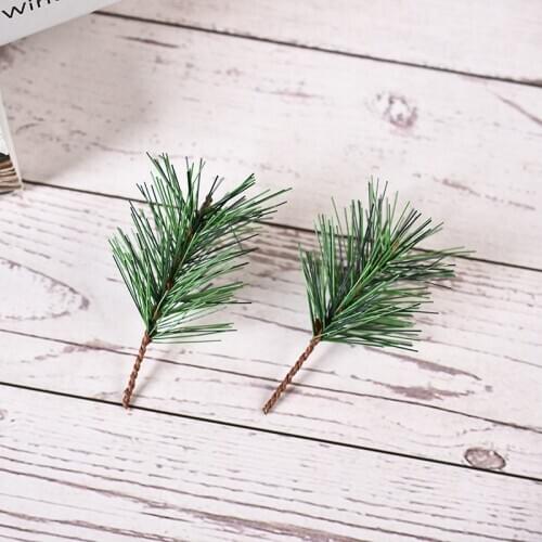 1PCS Christmas Branches Mini Pine Realistic Artificial Branches Fake Stems Christmas Tree Decorations DIY Accessories
