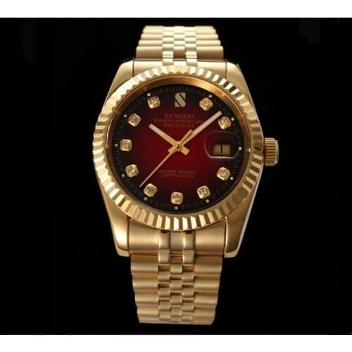 37mm SANGDO Automatic Self-Wind movement High quality Luxury mens watch Plating 18KY Mechanical watches sa07a