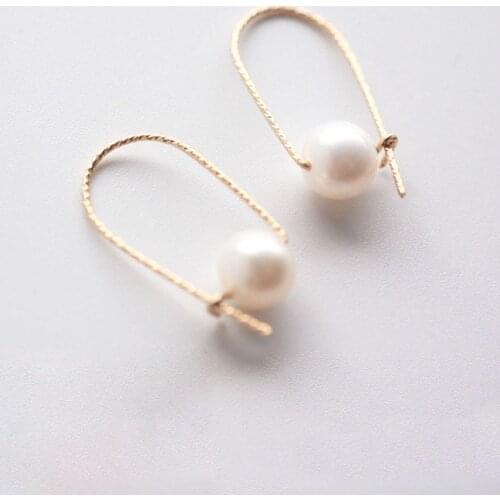 Natural Baroque Pearl Earrings Hoop Earrings Handmade Gold Filled Jewelry Brincos Vintage Pendientes Oorbellen Boho Fine Earring