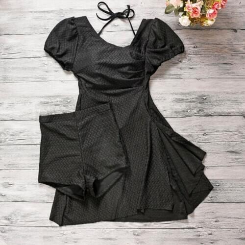 2021 New Women Solid One Piece Swimwear Short Sleeve Bathing Suit Swim Beach Dress Sexy Swimsuit Beachwear Swimming Bathing Suit