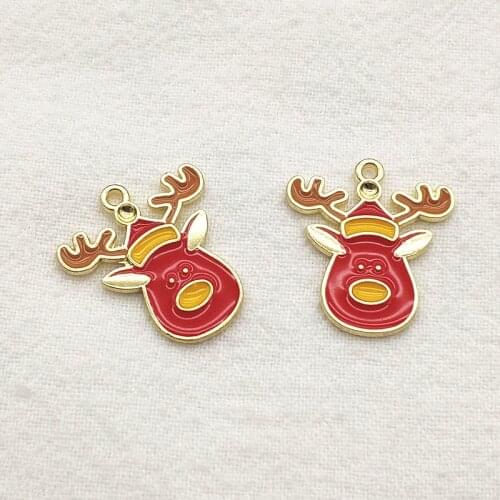 New Arrival!19x21mm 100pcs Christmas Charm Winter Reindeer Pendants For Necklace Earring DIY Parts Jewelry Findings & Components