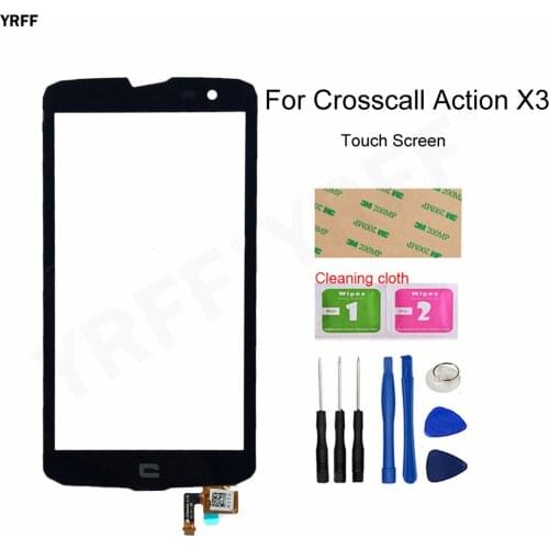 New Phone Glass Panel Sensor For CrossCall Action-X3 Touch Screen Digitizer Assembly Repair Part 3M Glue Adhesive Wipes