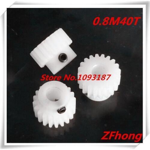 2pcs POM Nylon Gear 0.8M40T 40 Ttooth Teeth Mould 0.8 Plastic Gear Bore 3mm,4mm,5mm,6mm