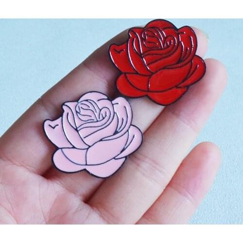 Rose Enamel pin Flower Badge Brooch Lapel Pin for Denim Jeans bag Jewelry GiftS for Girlfriend