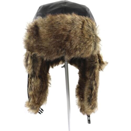 Unisex Bomber Hats Outdoor Faux Leather Winter Warm Snow Ski Hat Caps Windproof Ear Protection Cap For Women Men High Quality