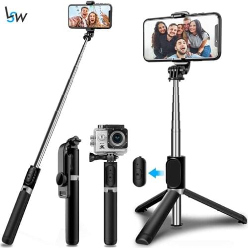 Selfie Stick Tripod with Wireless Remote, Mini Extendable Selfie Stick 360° Rotation Phone Stand Holder for Smartphones Gopro