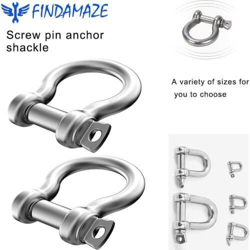 304 Stainless Steel U D-ring Screw Pin Anchor Shackle for Pulling Wire 2SET Horseshoe Buckle Lifting Eye Lifting Tool