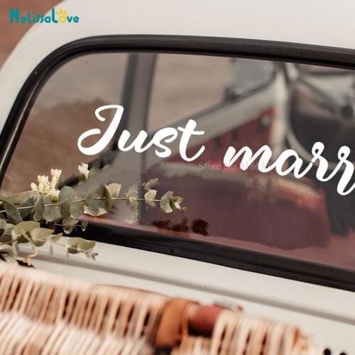 57cm wide 5 Font Available Just Married wedding car sticker Decal Wedding Party Sign Welcome Vinyl Stickers BA397