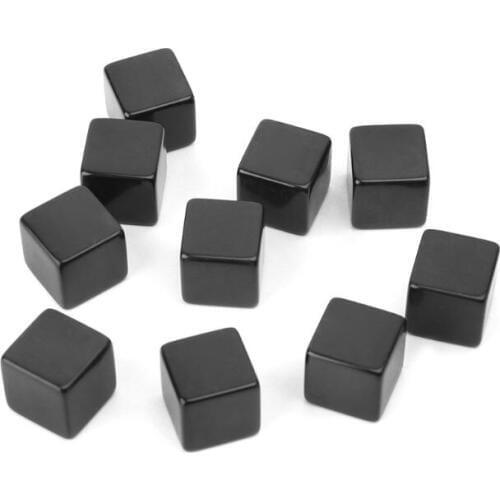 10Pcs 16mm Blank Dice Black Acrylic Cube Board Game Kid Toy DIY Fun And Teaching