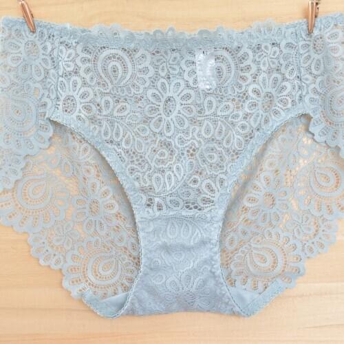 3pcs/lot Sexy Lace Brief Lingerie Underpant New Fashion Underwear seamless panties mid-Rise Female Sleepwear blue briefs