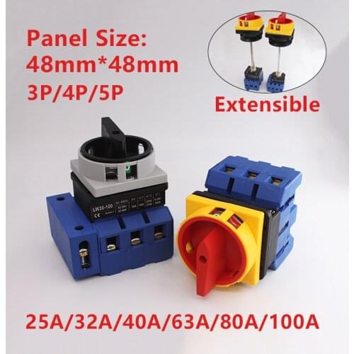 3P 4P 5P Load Break Wwitch Manual Isolator Disconnecting Switch High Voltage High Quality 25A-100A On-Off Padlcok Switch
